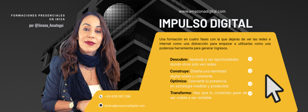 Programa en cuatro fases para aprende marketing digital con Jimena Ansótegui.